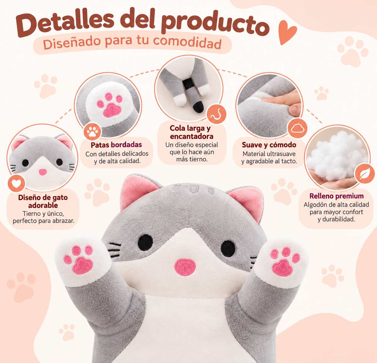 Gatito Térmico para Aliviar los cólicos.
