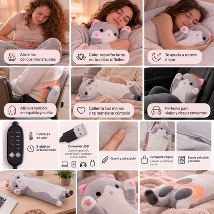 Gatito Térmico para Aliviar los cólicos.