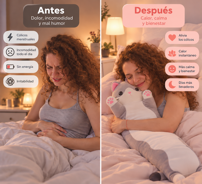 Gatito Térmico para Aliviar los cólicos.